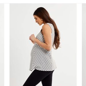 Textured Stripe Peplum Maternity Top